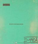 Dodds-Dodds C-48M, Clamp Machine Operations Parts Electrical and Pneumatic Schematics Manual 2000-C-48M-01